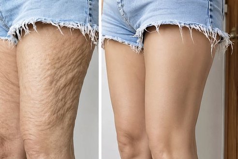 Esempio illustrativo della texture della pelle della coscia
